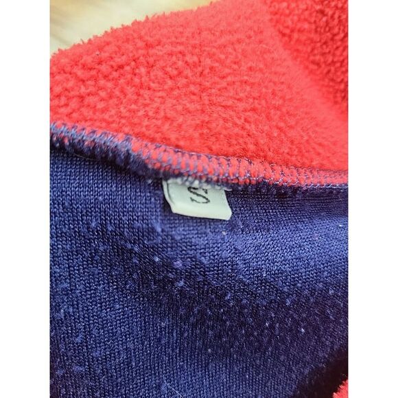 Vintage 90s Sequel Fleece Sweatshirt Color Block Size Small Navy Blue Red USA - Picture 5 of 9
